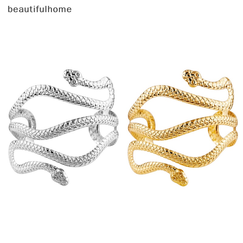 {beautifulhome} Open Snake Upper Arm Bangle Bracelet Adjustable Arm Cuff Bangle Bracelets Untuk Wanita Fashion Jewelry.