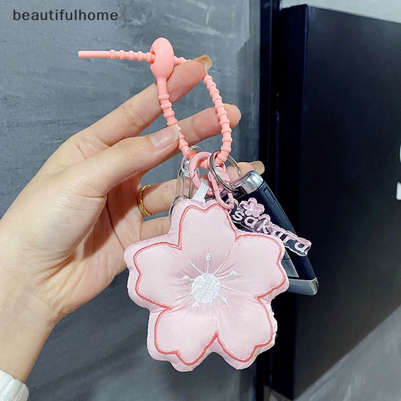 {beautifulhome} Fashion Sakura Bunga Liontin Lanyard Gantungan Kunci Keyring Bag Gantung Hiasan Tali Aksesoris Hadiah.