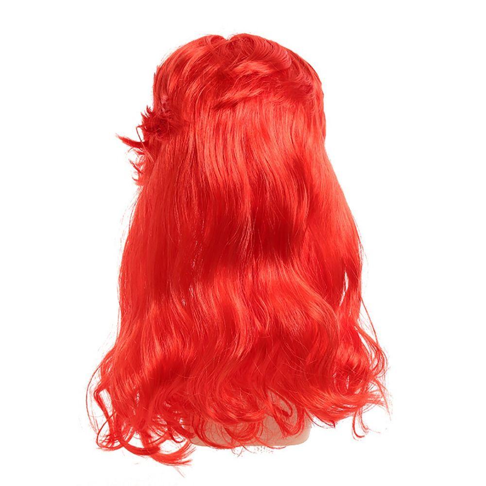 Lily Wig Putri duyung kecil Cosplay Bintang Laut Halloween Rambut Merah Untuk Aksesoris Anak