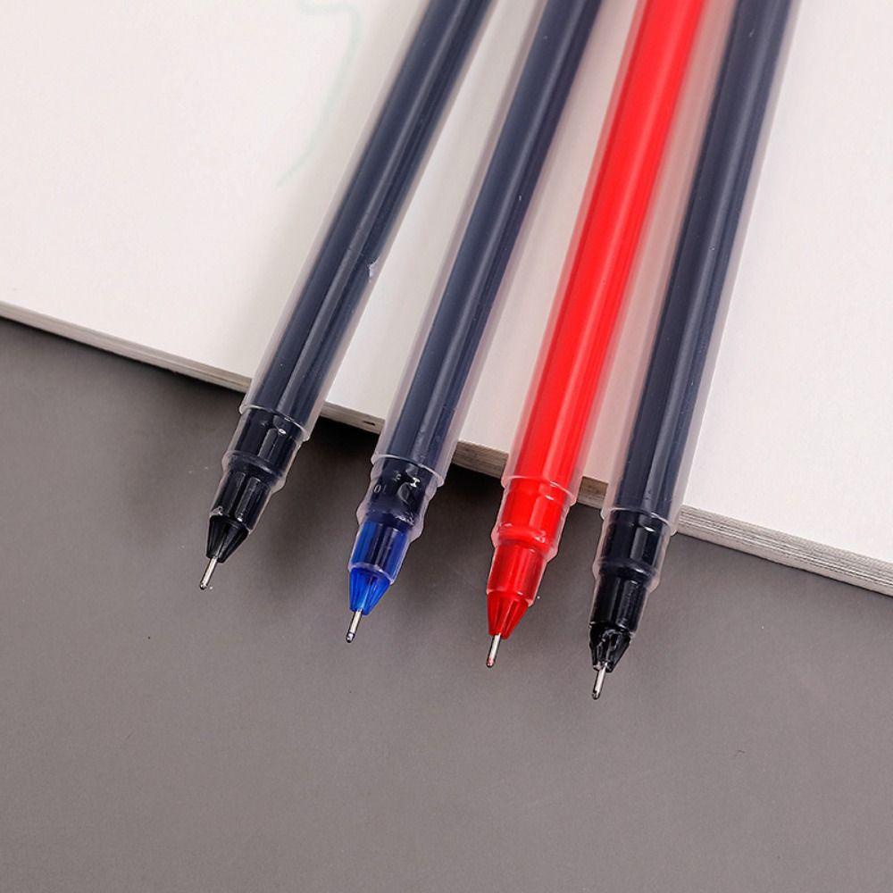 Populer 10PCS Gel Pen Alat Tulis Hadiah Siswa Ujung Jarum Hitam/Biru/Merah Tinta 0.5mm Pena Netral Sederhana Untuk Kantor Sekolah