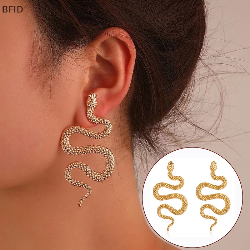 [BFID] 1pasang Hidup Ular Logam Drop Anting Retro Berlebihan Punk Hewan Telinga Stud Fashion Perhiasan Aksesoris Untuk Wanita Hadiah Ulang Tahun [ID]