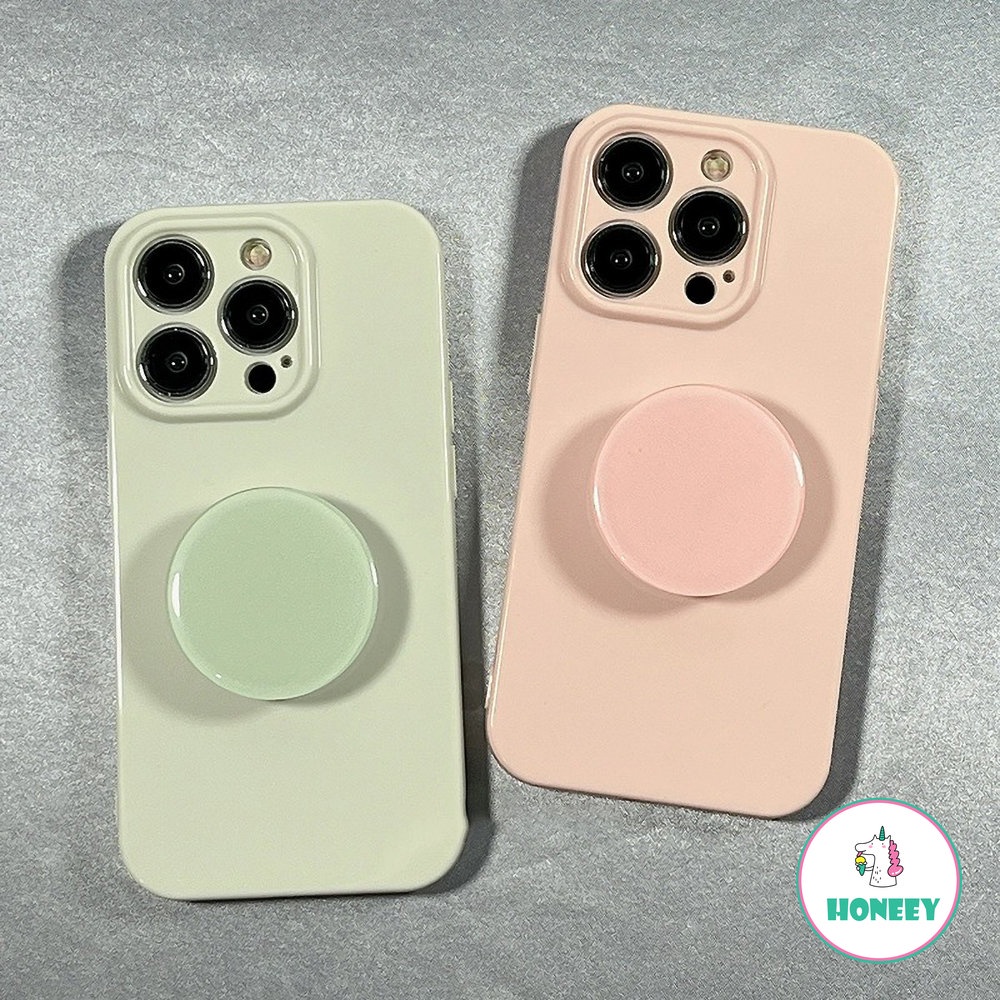 IPHONE Casing Ponsel Silikon Jelly Warna Permen Glossy Kompatibel Untuk Iphone11 12 13 14 Pro Max 13Pro Fashion Shockproof Pelindung Penutup Belakang