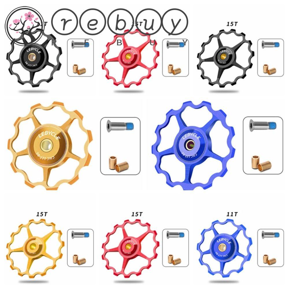 Rebuy Mountain Bike Rear Derailleur 11T /13T /15T MTB Sepeda Jalan Bagian Bersepeda Bearing Baja Bearing Pulleys Guide Roller Sepeda Pulley Jockey