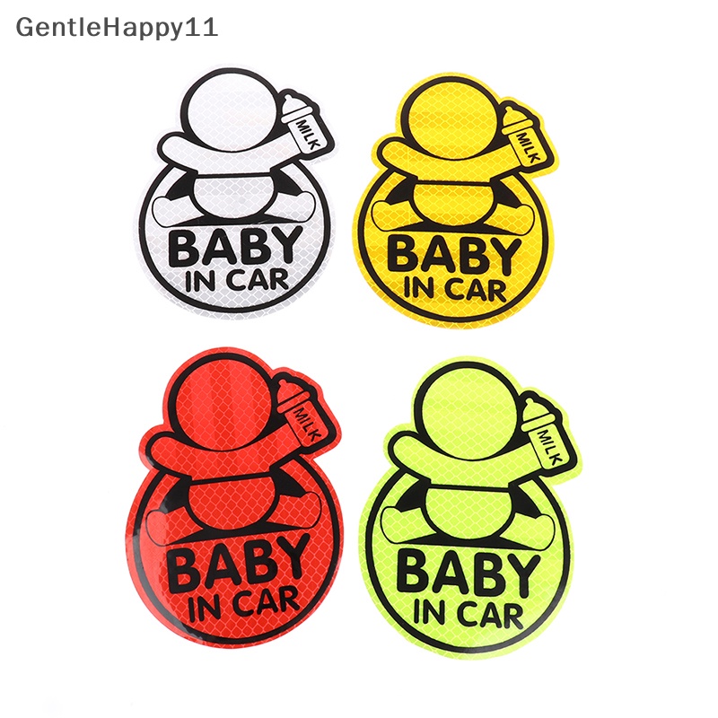 Gentlehappy Reflektif Baby On Board Baby in Mobil Jendela Bumper Stiker Vinyl Decal Lucu id