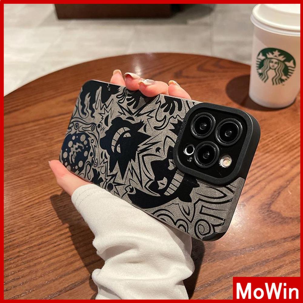 Case iPhone 14 Pro Max iPhone Case Kulit Pupil Patch Suede Tahan Guncangan Kamera Kartun Anime Wajah Hantu Kompatibel dengan iPhone 13 Pro max 12 Pro Max 11 xr xs max 7Plus 8Plus