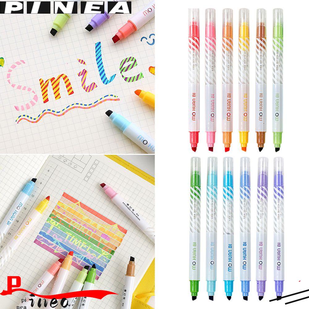 Nanas 12PCS /Set Penanda Neon Alat Tulis Magic Color Changing Drawing Tools