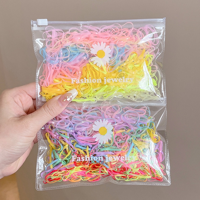 200pcs /Box Anak Bayi Aldult TPU Disposable Elastics Hair Bands Girls Ponytail Holder Karet Ikat Rambut