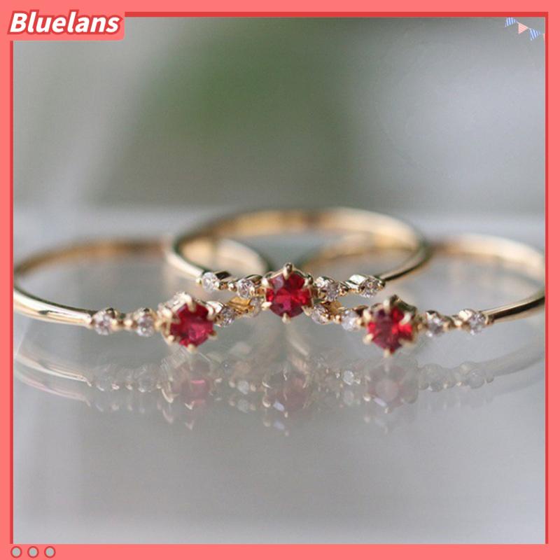 [BLS] Cincin Ruby Lapis Emas 18k Untuk Wanita fashion Eropa Dan Amerika engagement end ring