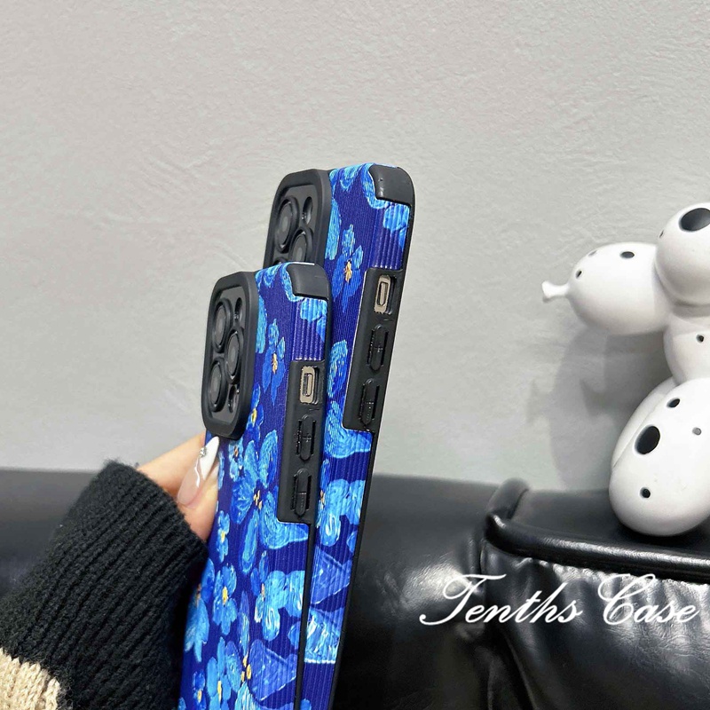 Kompatibel Untuk Iphone14 13 12 11 Pro Max X XR Xs Max7 8 Plus Se2020 Lukisan Cat Minyak Bunga Casing Ponsel Soft Back Cover