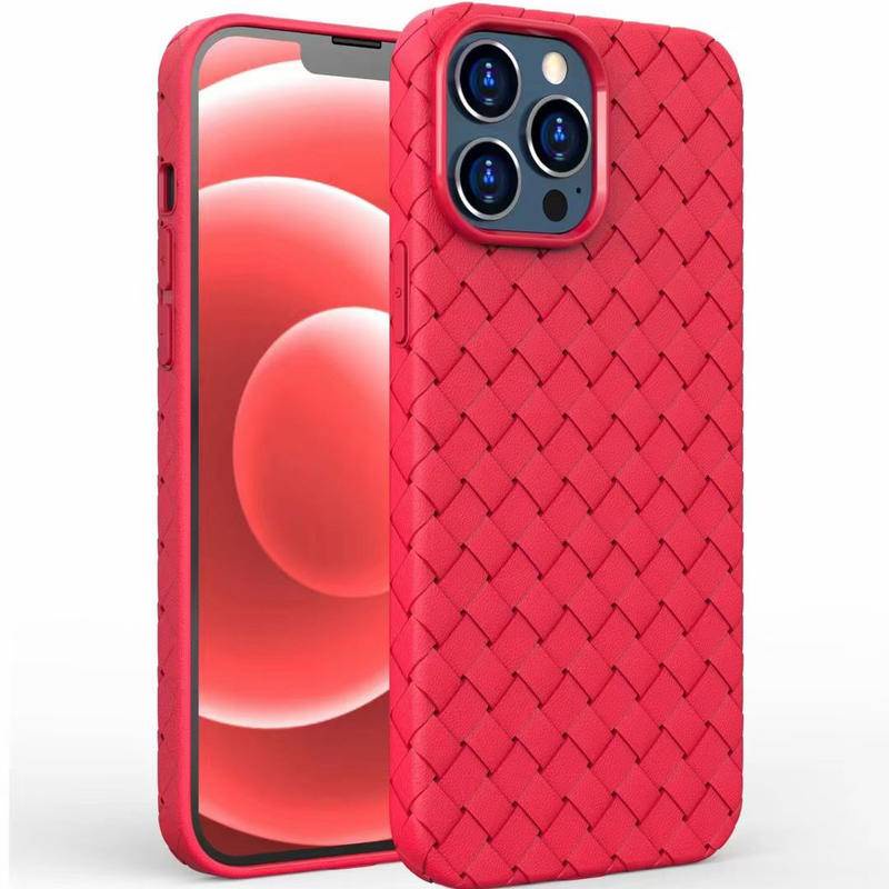 IPHONE Casing Ponsel Grid Mesh Bernapas Padat Untuk IPhone14 13 Pro Max14 Plus Menenun Kotak-Kotak Lembut Tpu Silikon Penutup Belakang Untuk IPhone14 iPhone13 series