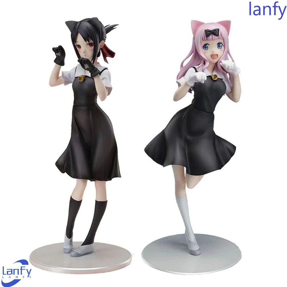 Lanfy Love Is War Figure Anime Hadiah Jepang Anime Model Telinga Kucing Mainan Berdiri Fujwara Chika