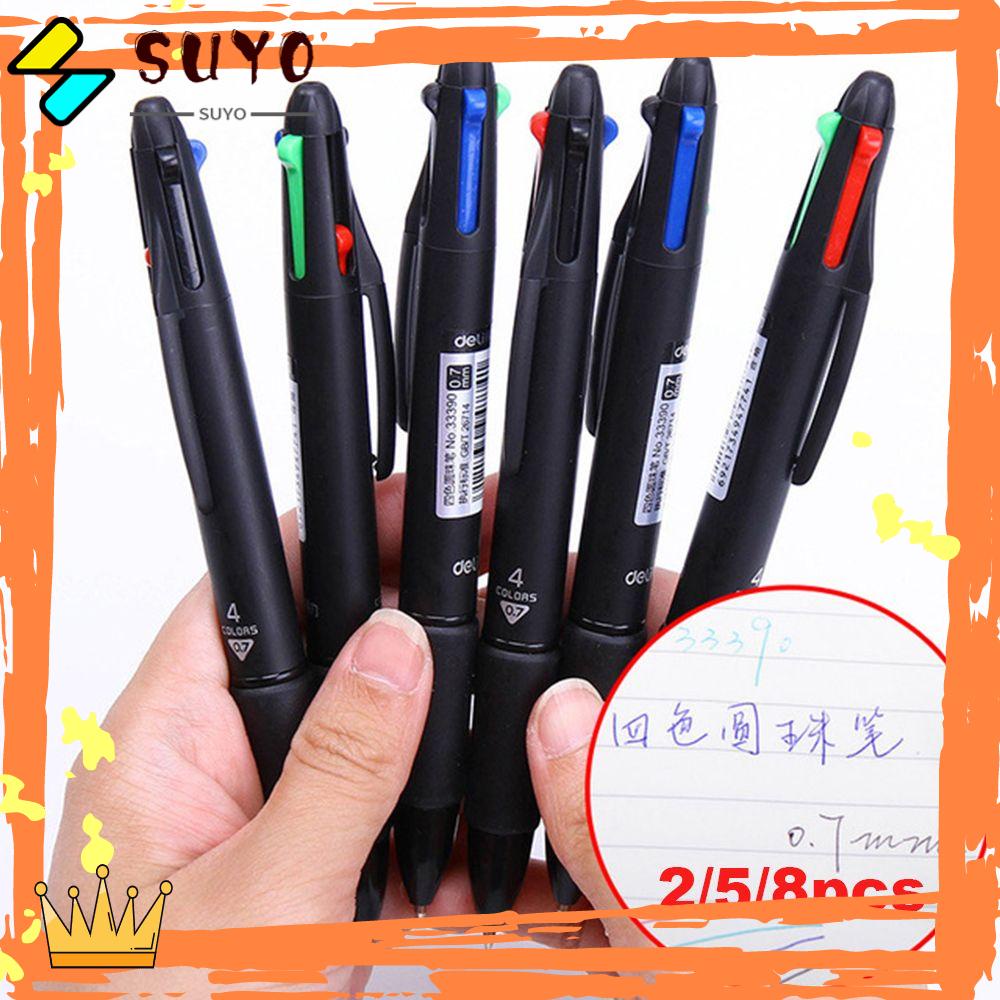 Suyo 2/5/8pcs 0.7mm Multicolor Ballpoint Pen Halus Chunky Alat Tulis Gel Pen