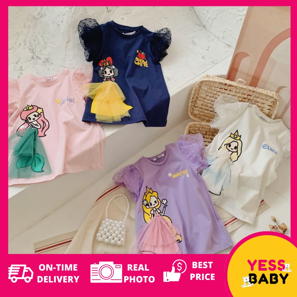 YESSBABY PRINCESS PUFF EBV Baju Dress Anak Perempuan Import