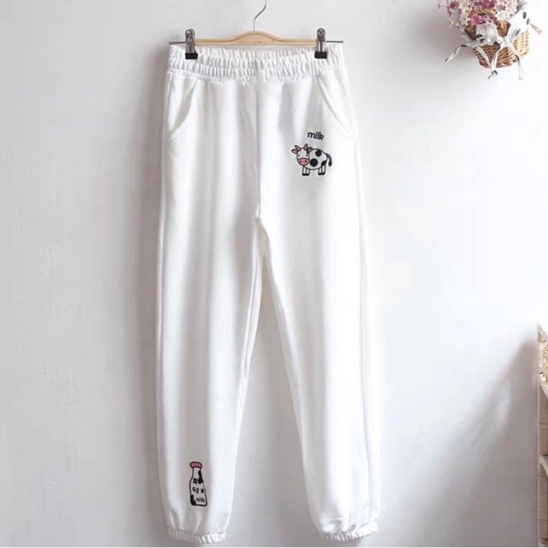 BEFAST - ZGW OOTD WANITA CELANA OSHI / Jogger MILK Babytery (P 85) / Celana Panjang Wanita Terbaru / Fashion Wanita Remaja Casual / Celana Jogger Motif / Pakaian Wanita Olahraga Kekinian Wanita / Terlaris