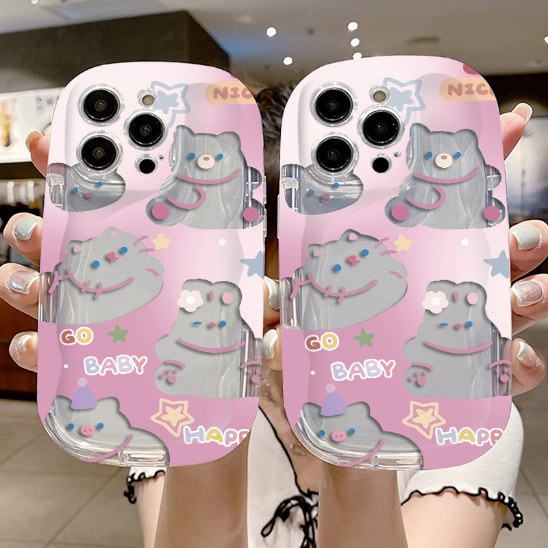 IPHONE Casing Transparan Kompatibel Untuk Iphone14 13 12 11 Pro Max XS X Xr8 +7 Plus Kucing Lucu Silikon Lembut Shockproof Casing Ponsel Cover Sel Precticer