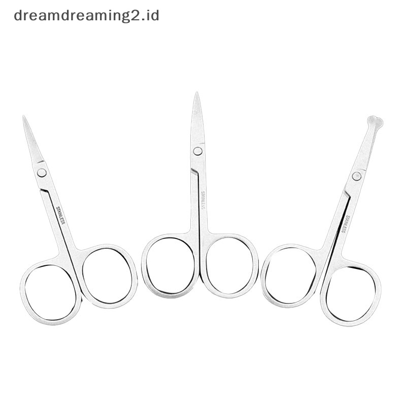 (drea) Kepala Bulat Lengkung Kumis Hidung Telinga Hair Remover Scissor Trimmer Safety Scissor //