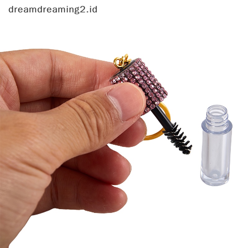 (drea) 1pcs Reusable Eyelash Extension Mini Maskara &amp; Lash Wand Brush Keyring//