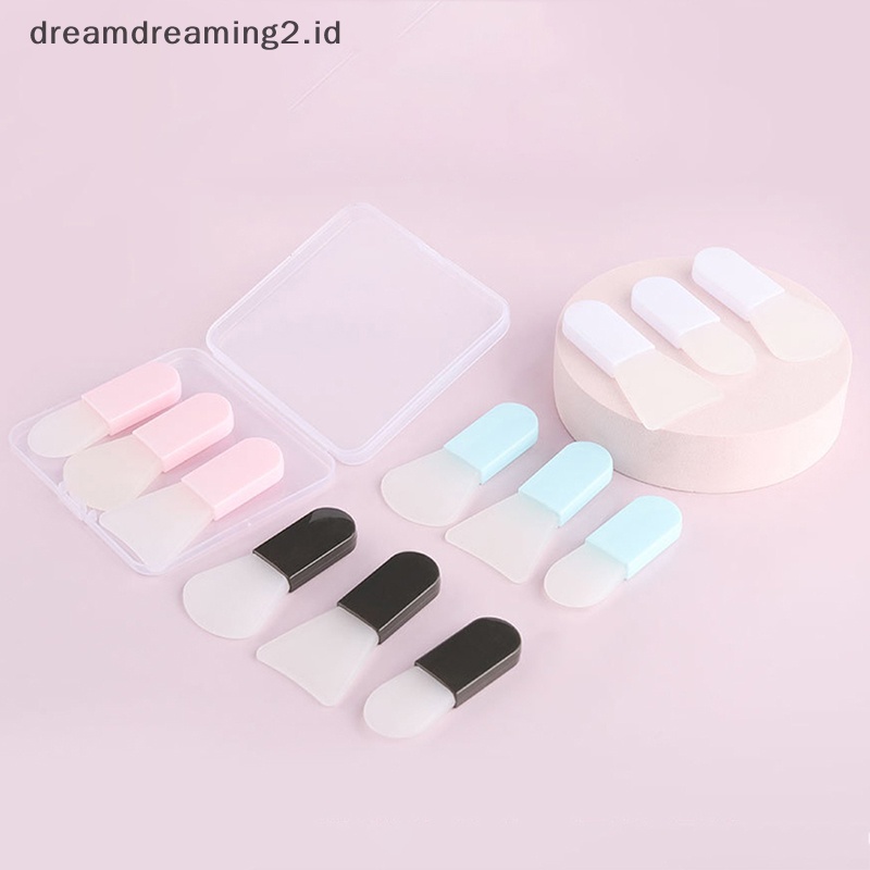 (drea) 3pcs /Box Mini Silicone Face Mask Brush Lembut Masker Tongkat Alat Makeup Lumpur Wajah //