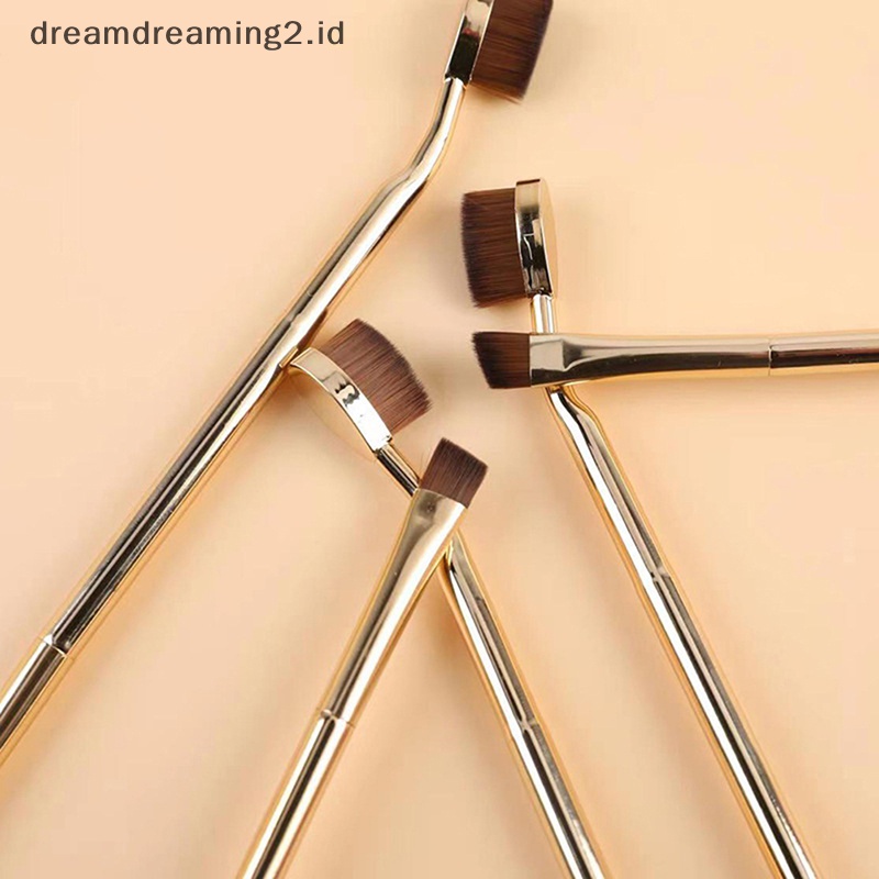 (drea) 1pc Kuas Makeup Kepala Ganda Cream Puff Toothbrush Brush &amp; Brush Alis //