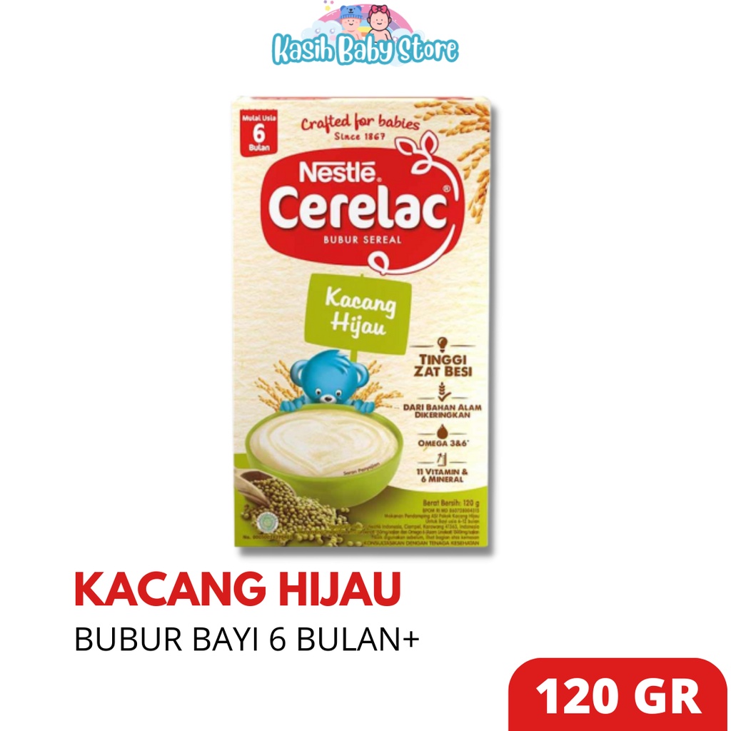 Bubur Bayi Cerelac Kacang Hijau 120gr - Serelac Bubur Bayi 6 Bulan