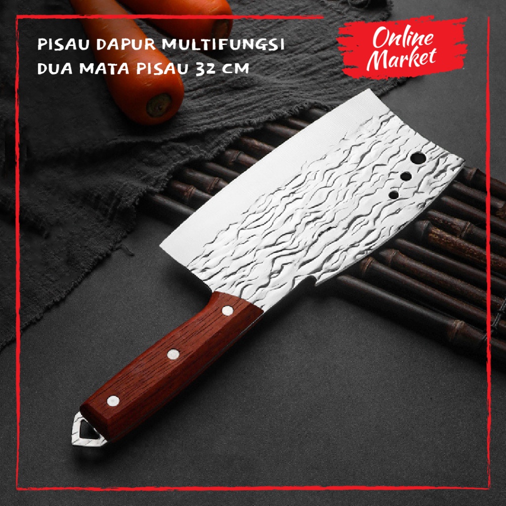 Pisau Dapur Multifungsi Pemotong Daging &amp; Tulang - Pisau Stainless Steel Tebal - Chopping Knife