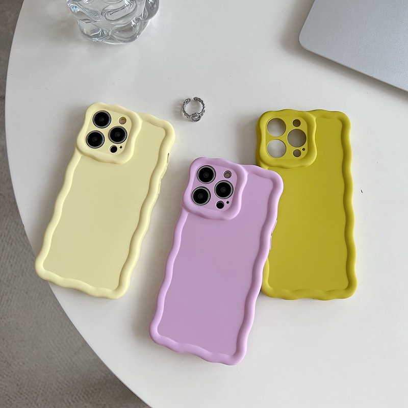 【Macaron Wave】So Pretty Skin Feel SoftCase IPhone 7 8 Plus X Xr XS Max IPhone 11 12 13 14 Pro Max Women's Fashion Camera Protect Phone Case