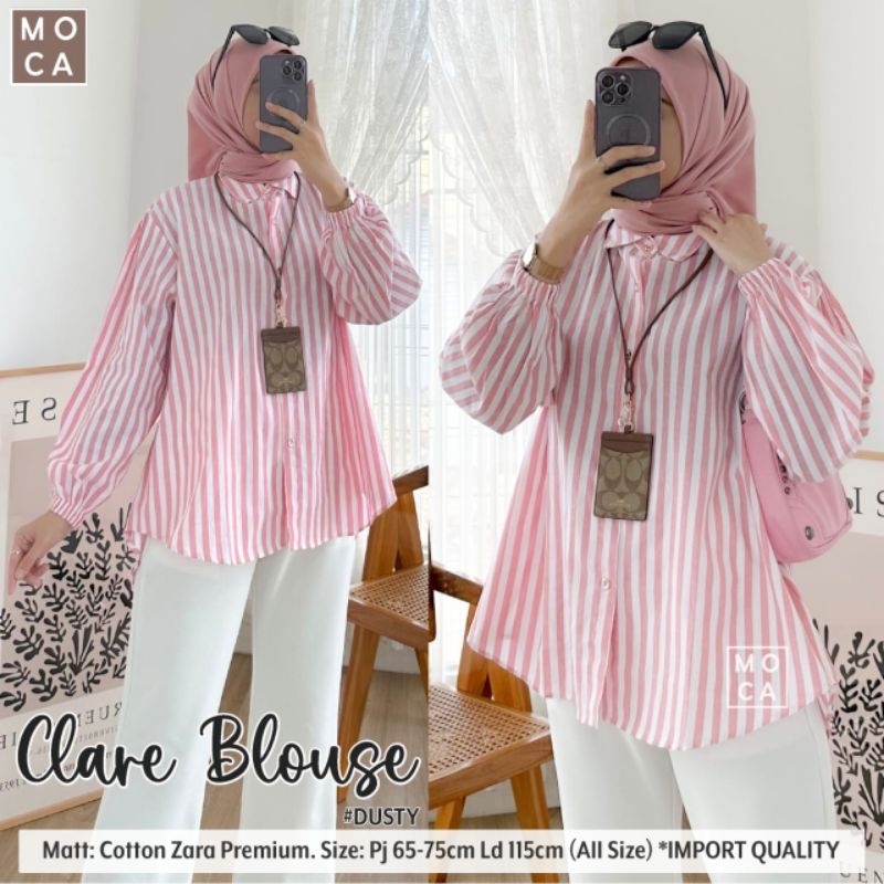 CLARE BLOUSE ORI MOCA | Ld115 Cotton Zara Premium