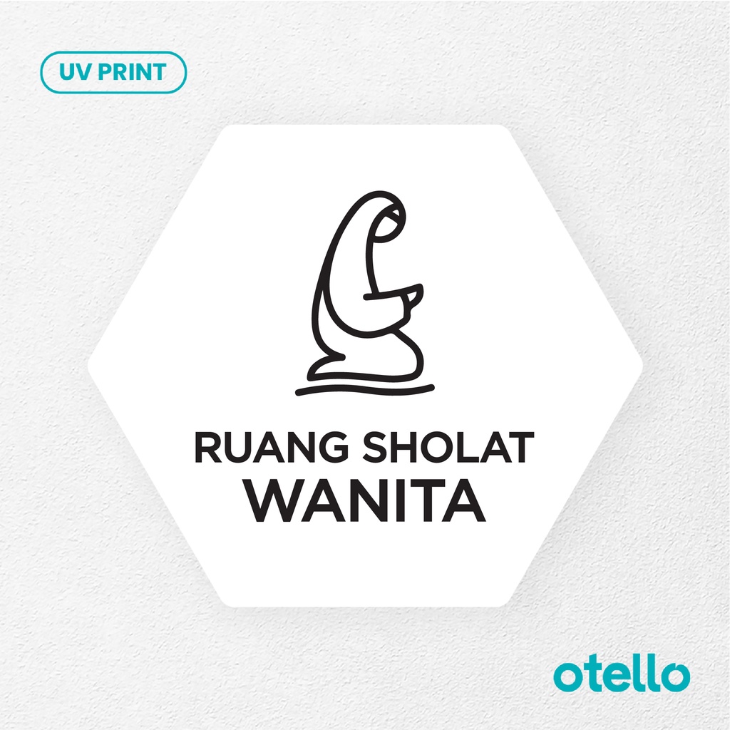 Ruang Sholat Wanita Signage Board Akrilik Tempel Dinding Papan Acrylic Sign Board Signage Tempel Dinding Tulisan Label Tanda Petunjuk Rambu Aklirik UV Print