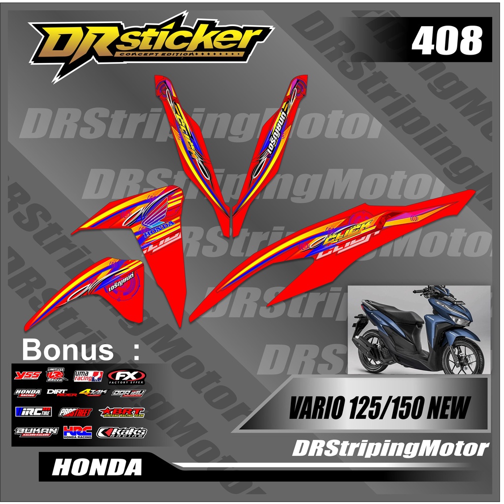 408 Sticker Striping Stiker Lis Variasi Vario 125/150 NEW Thailand Thailook Mothai