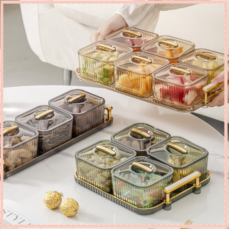 【COD】Tempat Saji Snack Cemilan Snack Tray Toples Nampan Snack Tray 3/4/6 Set