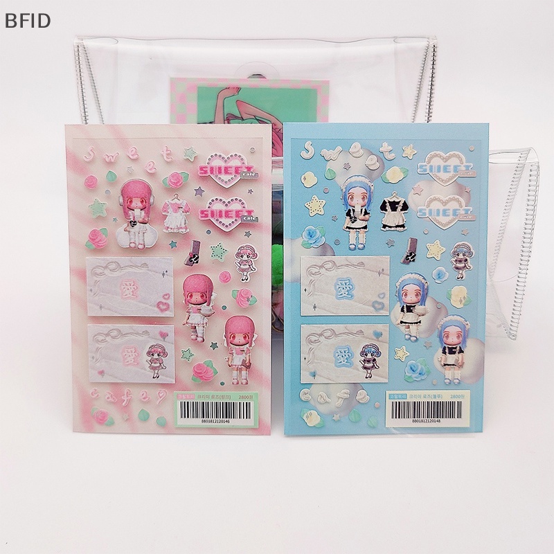 [BFID] 2pcs Korean Ins Cute Modeling Girl Sticker Scrapbooking Diy Album Dekorasi Stiker Aesthetic Personalized Kawaii Stationery [ID]