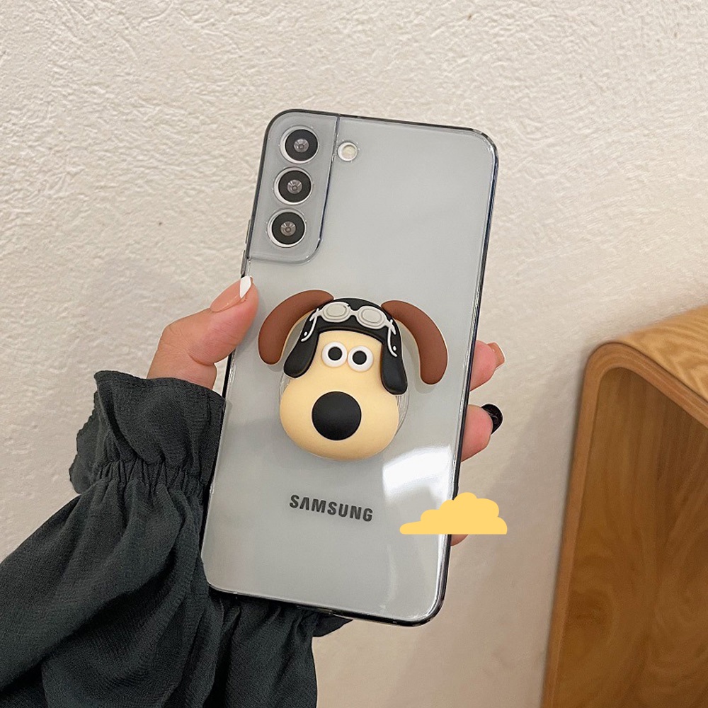 Dudukan Ponsel Lucu Kartun Puppy 3D Silikon Ponsel Holder Airbag Kecil Holder Phone Grips Universal Untuk Ponsel