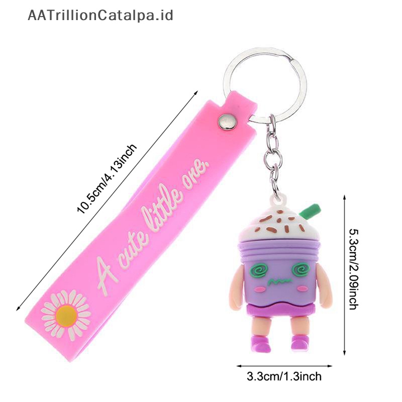 Gantungan kunci cangkir teh susu lucu pria dan wanita gantungan kunci mobil couple tas liontin dessy