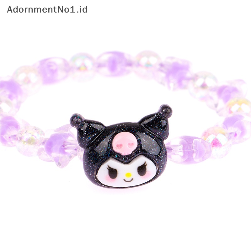 [AdornmentNo1] Cinnamoroll Kuromi My Melody kartun lucu kristal pasangan gelang Anime mainan untuk gadis hadiah ulang tahun