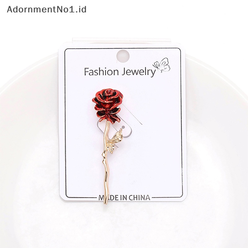 [AdornmentNo1] Sederhana mawar bros elegan kreatif korsase Fashion bros Pin cahaya perhiasan gaun aksesoris untuk wanita hadiah pesta