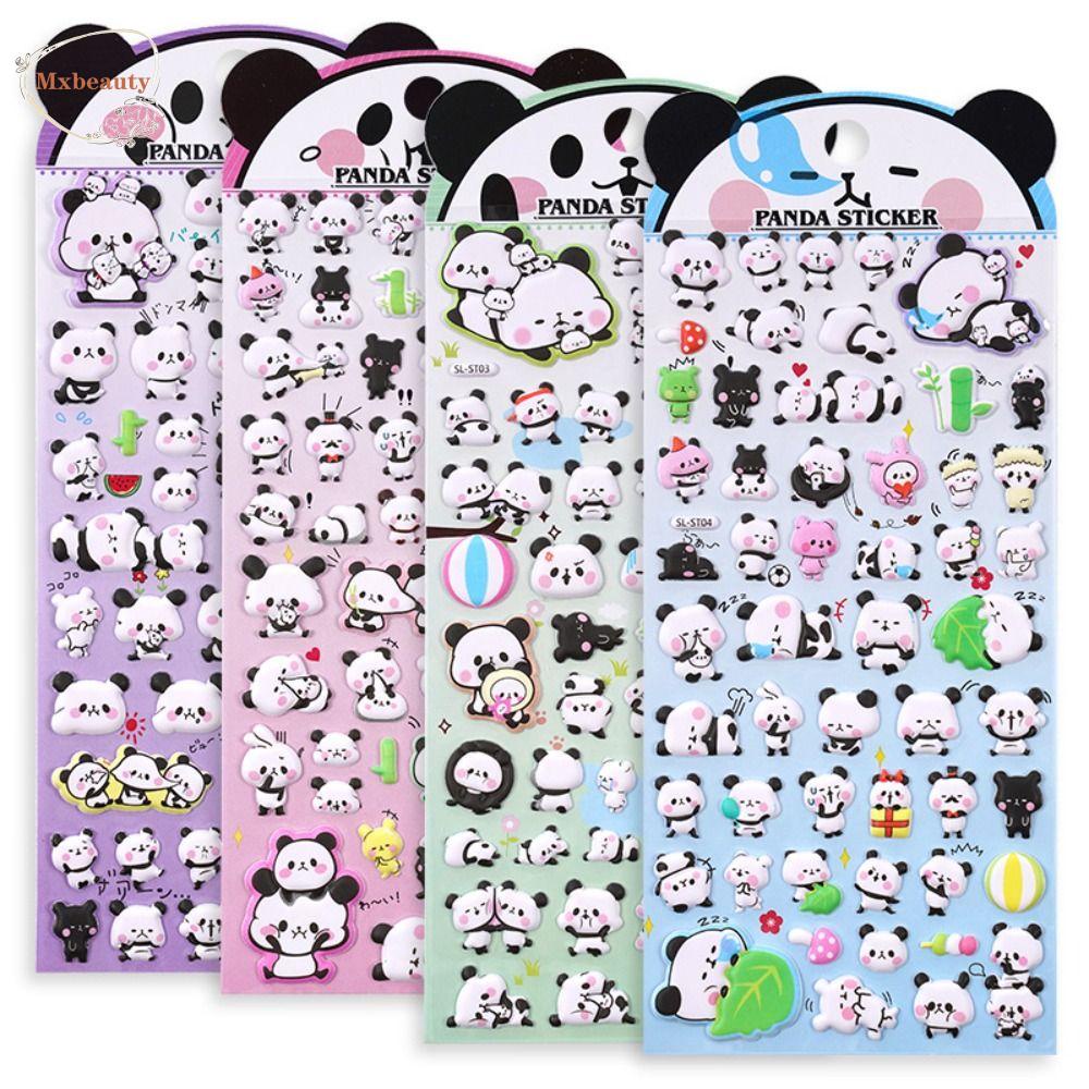 Mxbeauty Stiker Gelembung Panda, Stiker Panda Beruang Strawberry, Stiker Graffiti Tahan Air Stiker Kawaii Goo Card Lucu Untuk Skateboard Koper Bagasi Dekorasi