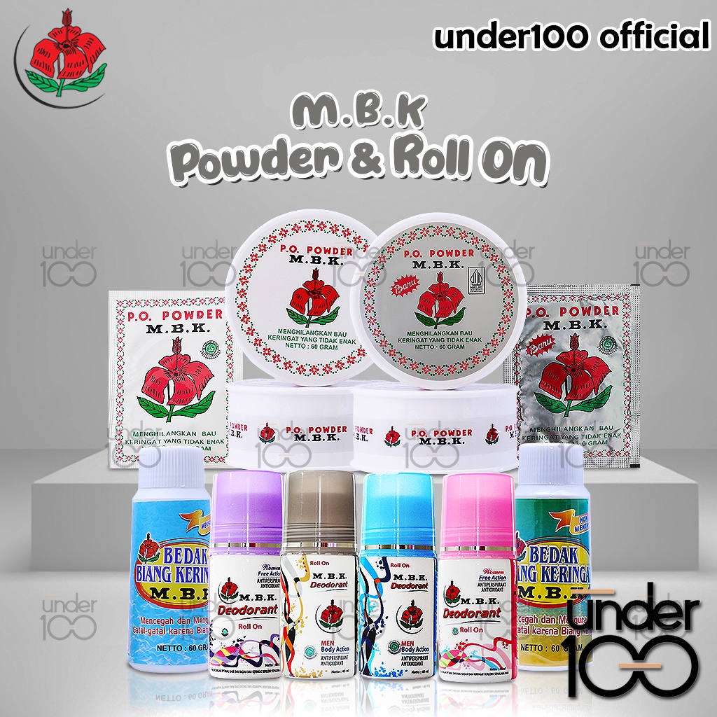 ❤ Under100 ❤ Bedak MBK Powder Sachet Putih | Silver | Tin | Deodorant Roll On | Bedak Biang Keringat | HALAL BPOM