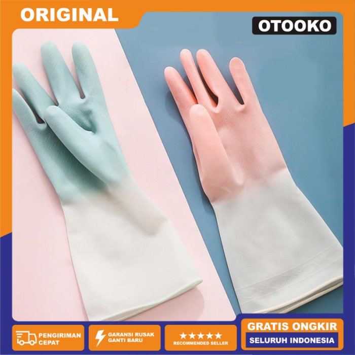 Sarung Tangan Karet Cuci Piring Silikon Latex Rubber Glove Anti Slip