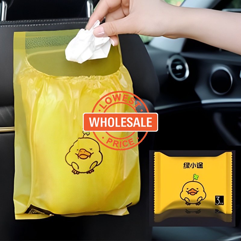 [Harga Grosir] Tas Pembersih Sampah Mobil Lipat Berperekat Tanpa Jejak/Mobil Khusus Kartun Lucu Gantung Disposable In-Car Storage Bag/Tempat Sampah Portabel Serbaguna