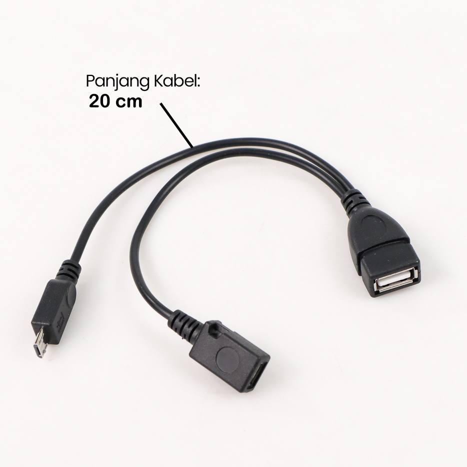 OTG Micro USB to USB Female and Micro USB Female 20 cm - A-UOY-02