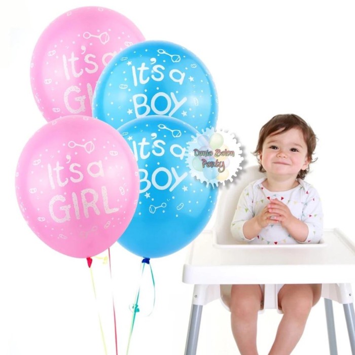 Balon Latex It's a Boy / It's a Girl Perpack ( 100pcs )