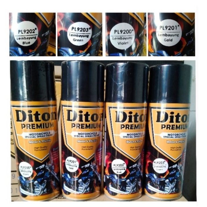 DITON PREMIUM PAKET LENGKAP WARNA LEMBAYUNG 4 PCS Pilok Cat Semprot Lembayung (Epoxy - Dasar Putih - Lembayung - Clear) 4pcs x 400ml