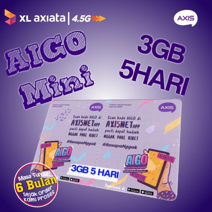 Voucher Internet Data Termurah Terbaik Axis 3GB/4GB/5GB 5 Hari