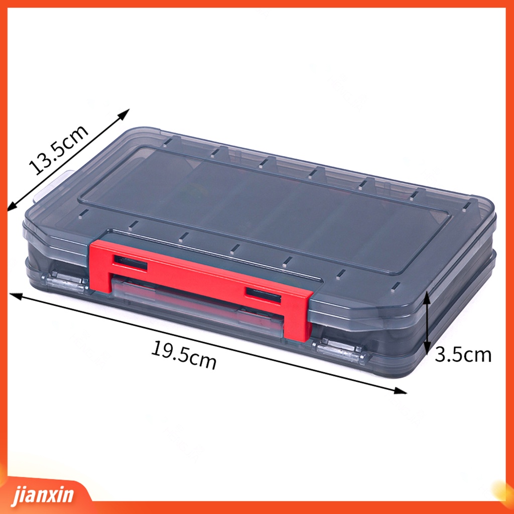 (In Stock) ABS Lure Box Multifungsi Portabel Dua Sisi 14kisi Kotak Umpan Untuk Angling