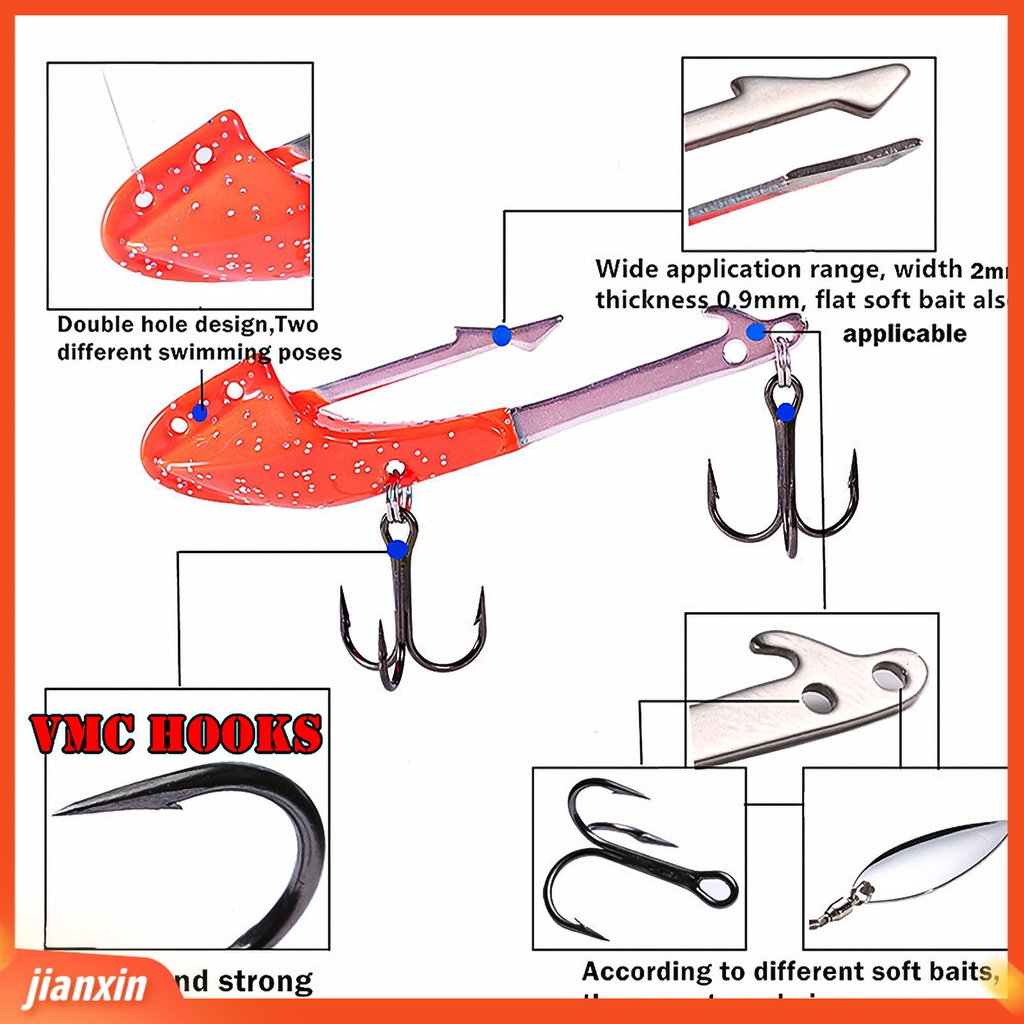 (In Stock) Jig Pancing Luminous Tajam Metal Air Tawar Air Asin Jig Kepala Kait Untuk Umpan Lembut Umpan