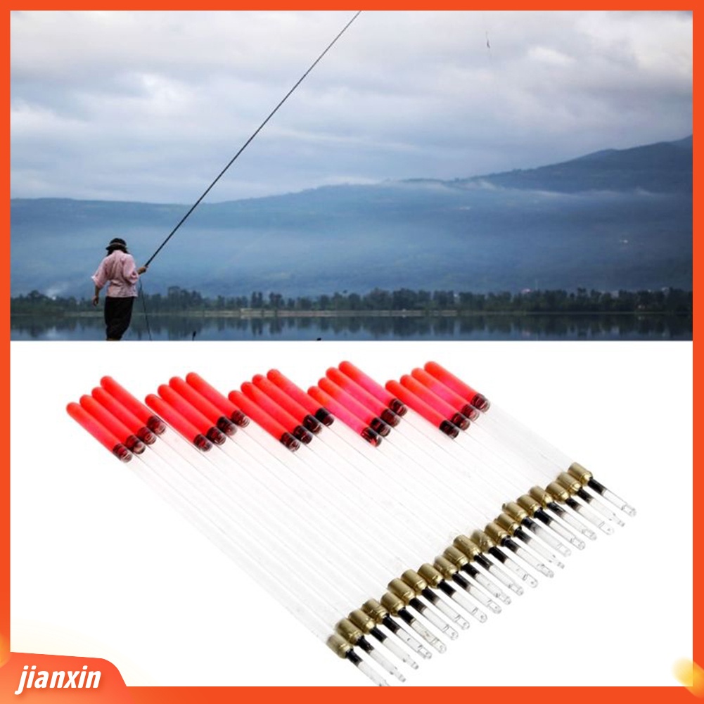 (In Stock) 20Pcs Pelampung Pancing Waggler Bening Mengapung Tabung Batang Kit Tackle Aksesoris