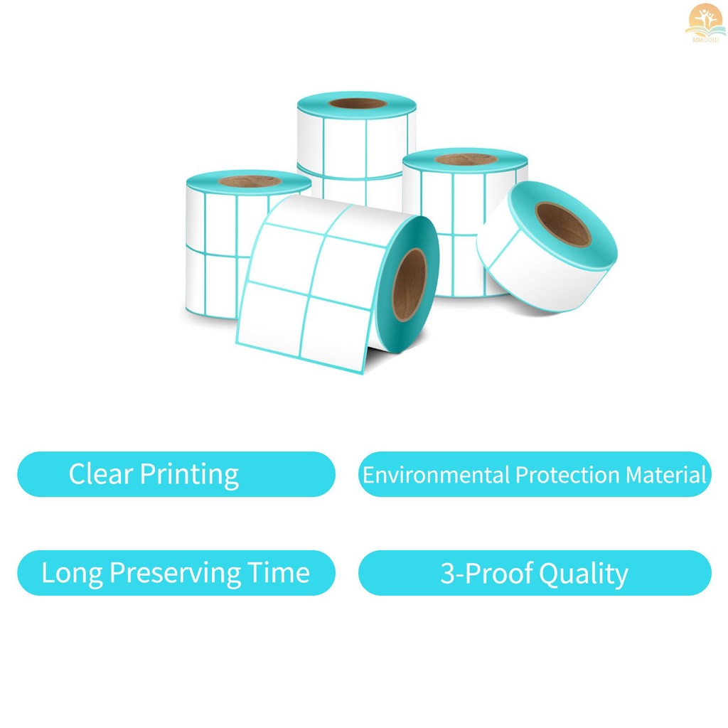 In Stock Label Thermal Untuk Printer Thermal Stiker Kertas Label Serba Guna Perekat Diri Tahan Air Tahan Minyak Anti Gores Cocok Untuk DIY Price Tag Kosong Supermarket Rumah Kantor