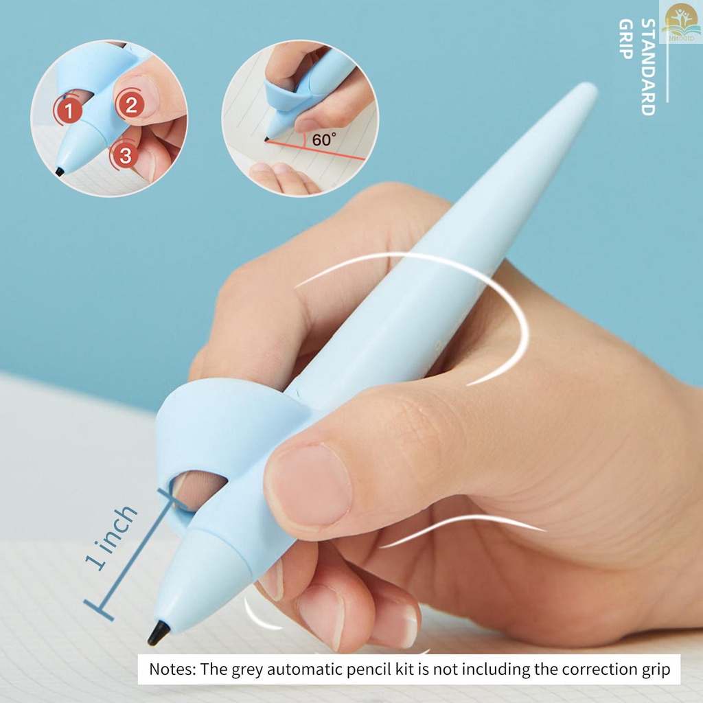 In Stock Pensil Mekanik 0.7mm HB Memimpin Koreksi Pensil Otomatis Tanpa Gangguan Memimpin Non-slip Pegangan Silikon Alat Tulis Kantor Sd Ujian Profesional Doodle Pensil