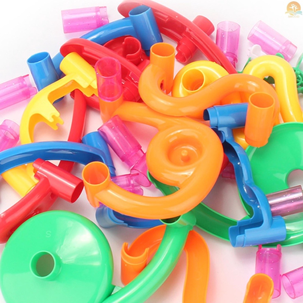 In Stock Konstruksi Marble Run Race Track DIY Bangunan Kereta Api 105buah Set Anak 3D Maze Ball Roll Mainan Anak Hadiah Natal