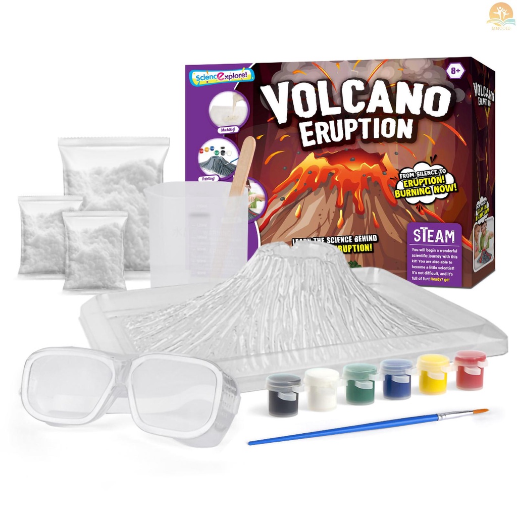In Stock Vulkanik Erupsi Kit STEM Eksperimen Sains Kimia Edukasi Kerajinan Proyek DIY Kit Perlengkapan Percobaan Lab Bermain &amp; Belajar Untuk Pelajar Penggemar Sains